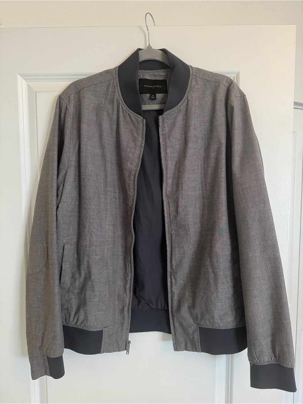 Banana Republic Men's Heather Gray Bomber Jacket